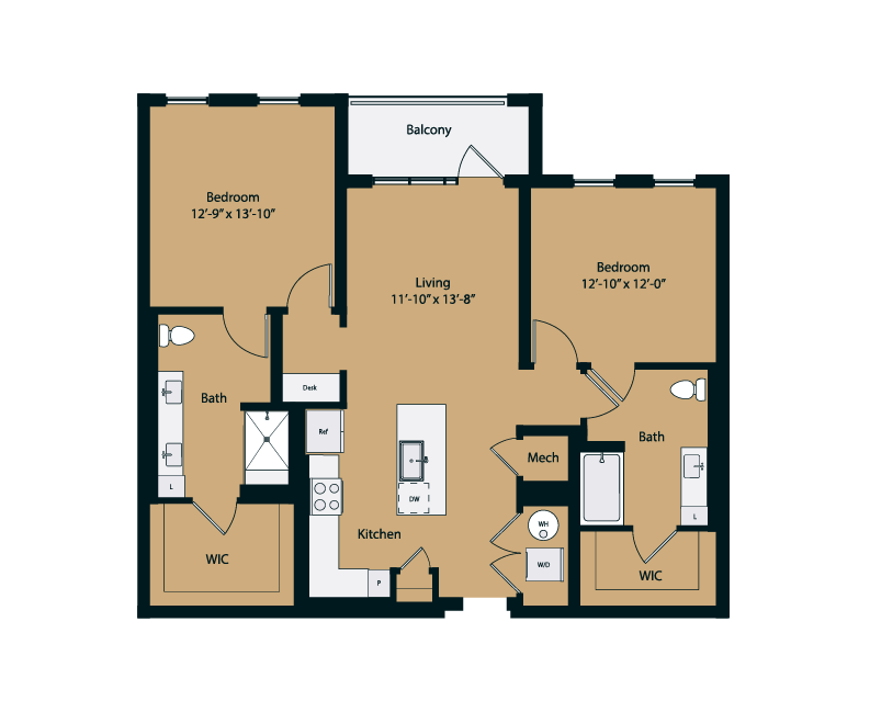 Floor plan layout diagram for 2A